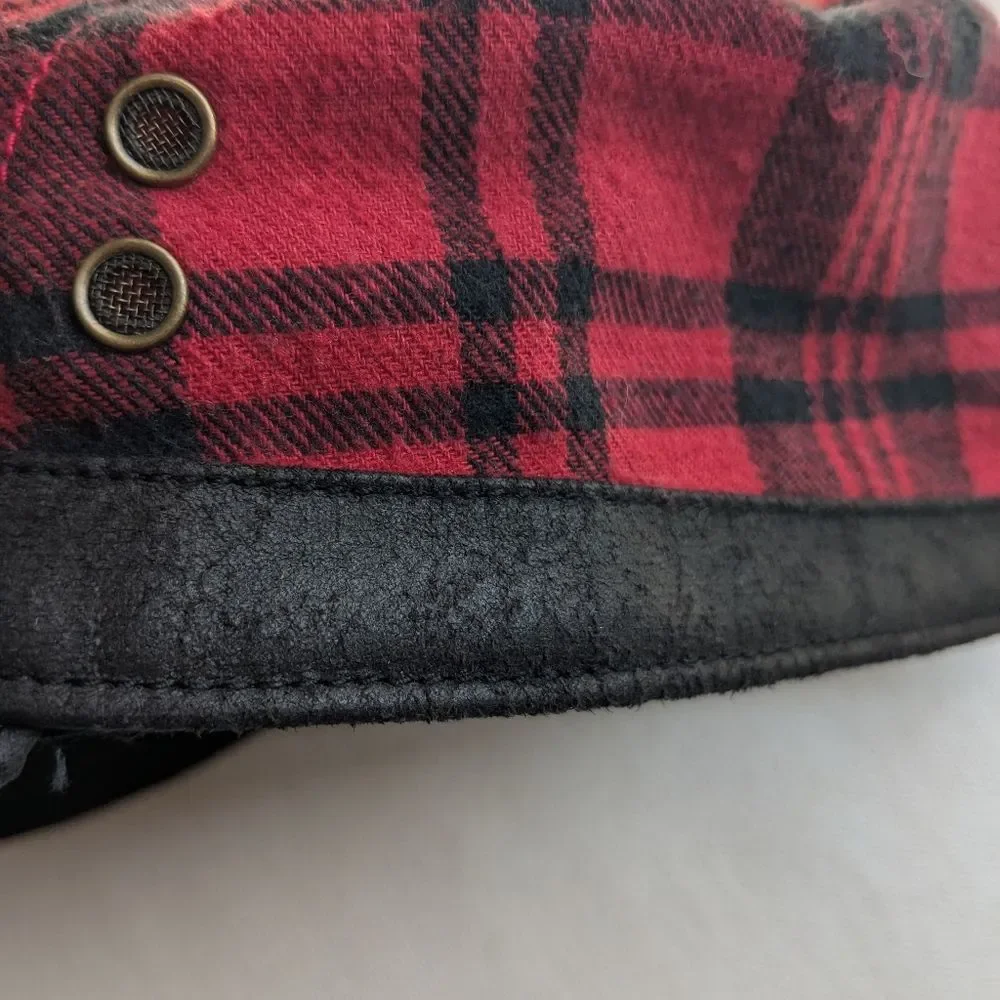 Scala Pronto Plaid Women's Hat Sz OS Red Black Cotton Cap Y-2